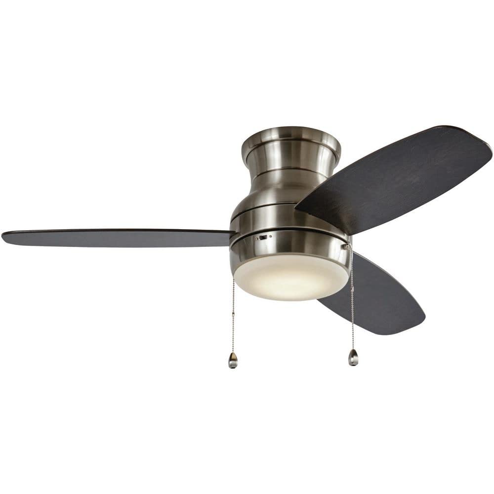 Ashby Park 44 in. White Color Changing Integrated LED Brushed Nickel Ceiling Fan with Light Kit and 3 Reversible Blades