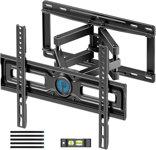 Pipishell Full Motion TV Wall Mount for 26-65 inch TVs up to 99 lbs, TV Mount with Dual Arms, Swivel, Tilt, Max VESA 400x400mm, 3 Bracket Heights