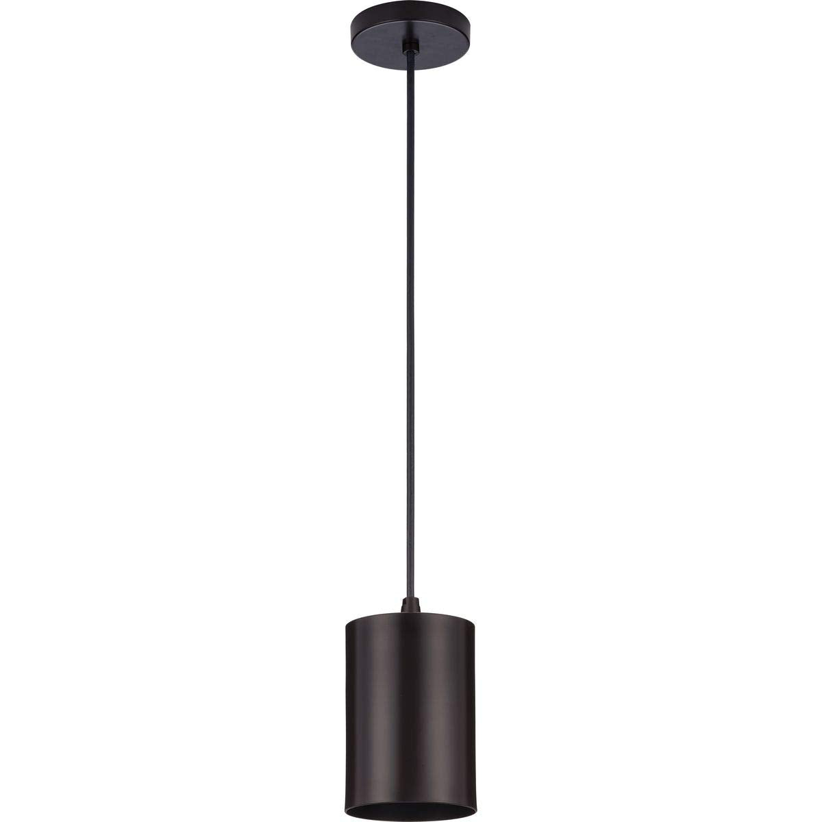 Progress Lighting Cylinder Collection 5-Inch 1-Light Antique Bronze Modern Outdoor Hanging Pendant Light, 9.80x5.00x5.00