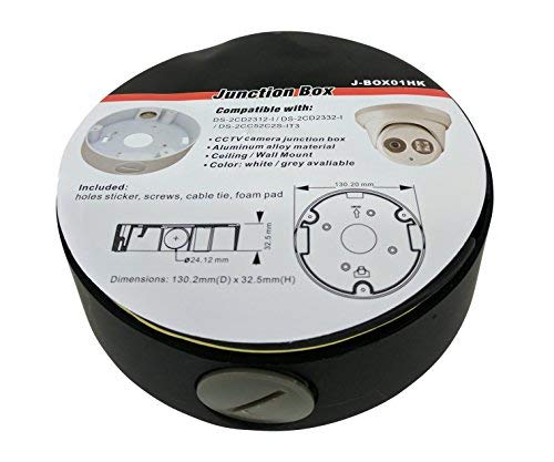 KENUCO Junction Box/Mounting Base Hik-Compatible Turret Camera DS-2CD23x2 (1 Pack, Black)