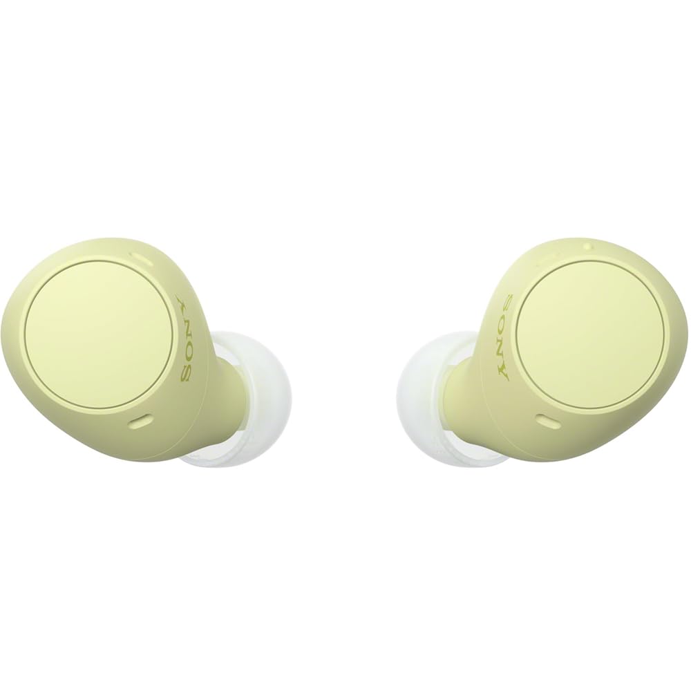 Sony WF-C510 Truly Wireless Earbuds with 22-Hour Battery, IPX4, Multipoint, Yellow Bundle with Deco Essentials 6 Pairs of in-Ear Earbud Tips (S/M/L…