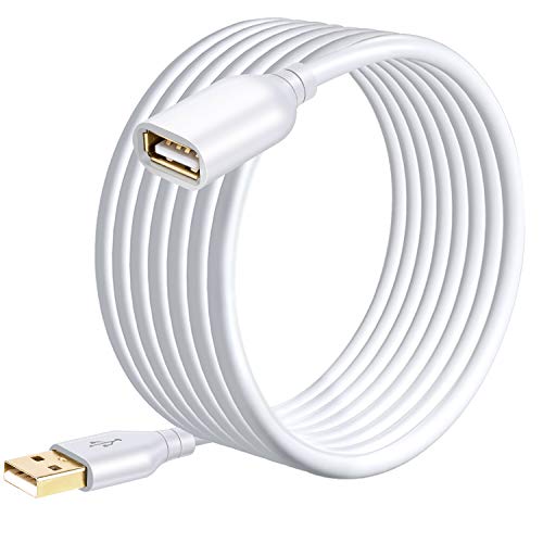 Costyle USB Extension Cable White 15Ft, USB 2.0 Extension Cord Type A Male to A Female White Extender Cable for Hard Drive, Security Camera,Printer