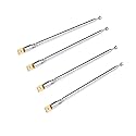 AM FM Radio Universal Antenna,37cm 14.6" Length 4-Sections Stainless Steel Radio Antenna for AM FM Radio Receiver TV and More 4pcs (Silver,Foldable
