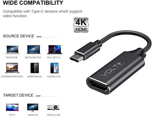 Works by VOLT PLUS TECH HDMI 4K USB-C Kit Compatible with LG 34UM69G-B Professional Adapter with Digital Full 2160p, 60Hz Output!