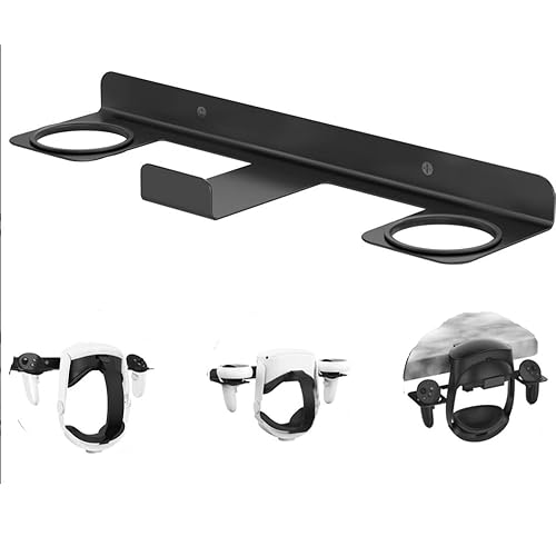 Coyktonty VR Headset Wall Mount Storage Stand Hook for Meta O-culus Quest 2/O-culus Quest 3/O-culus Quest pro VR Headsets, Gaming Controller Hanger