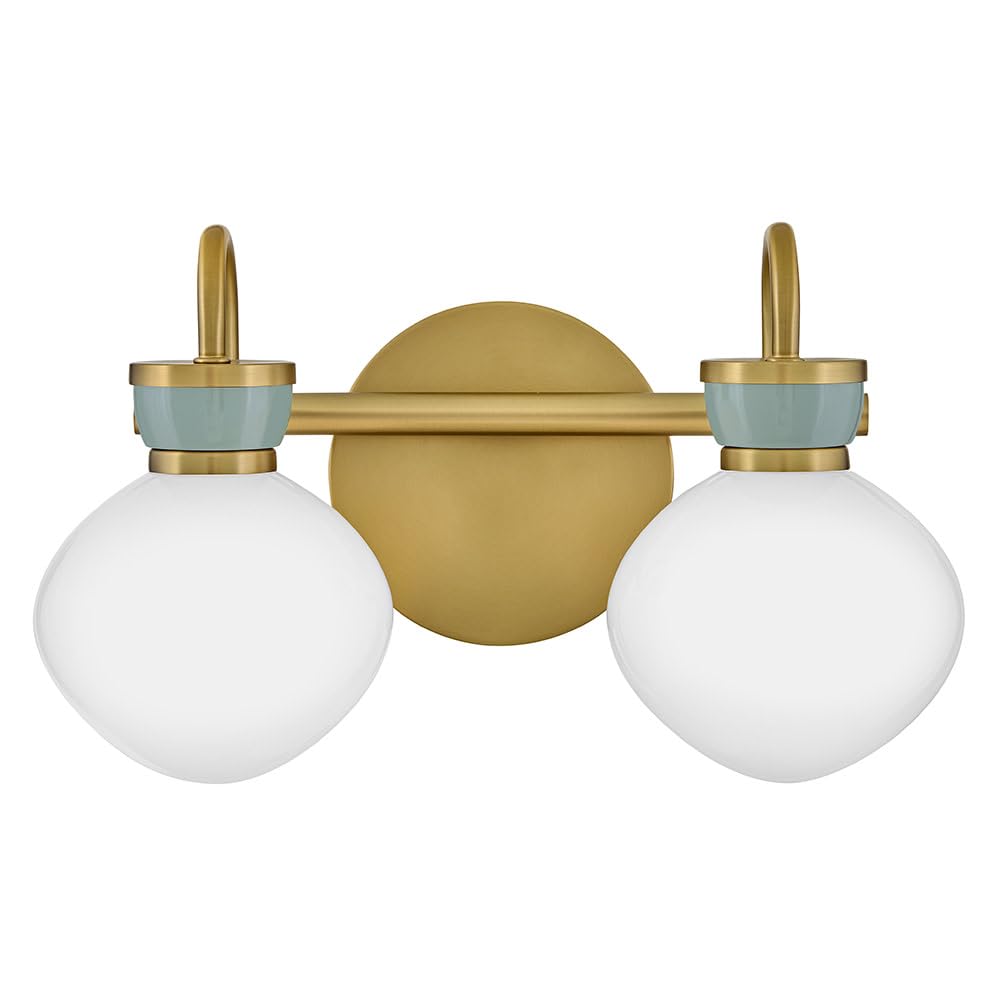 Lark Lucy Small Two Light Vanity, Lacquered Brass