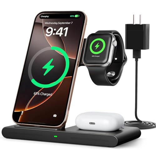 RYND 2026 Travel Portable Wireless Fast Charger for Apple & Android Charging Station,3 in 1 Charging for iPhone17 16 15 14 13 12,Apple Watch Series