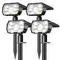 NYMPHY Solar Lights Outdoor Waterproof IP68, 56 LED 3 Lighting Modes Solar Powered Garden Yard Spot Solar Lights for Outside Landscape- 4 Pack (Cool