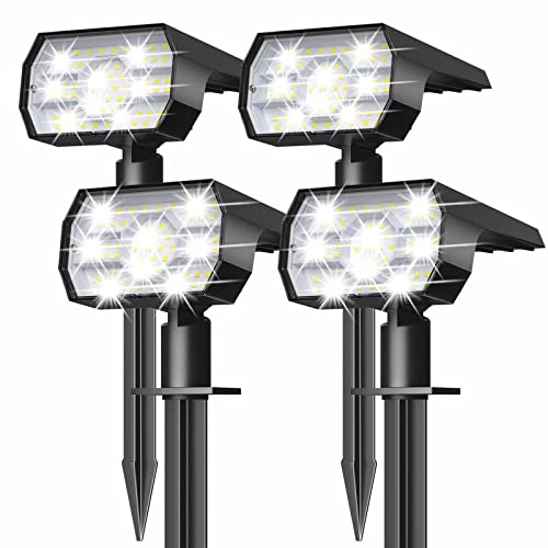 NYMPHY Solar Lights Outdoor Waterproof IP68, 56 LED 3 Lighting Modes Solar Powered Garden Yard Spot Solar Lights for Outside Landscape- 4 Pack (Cool