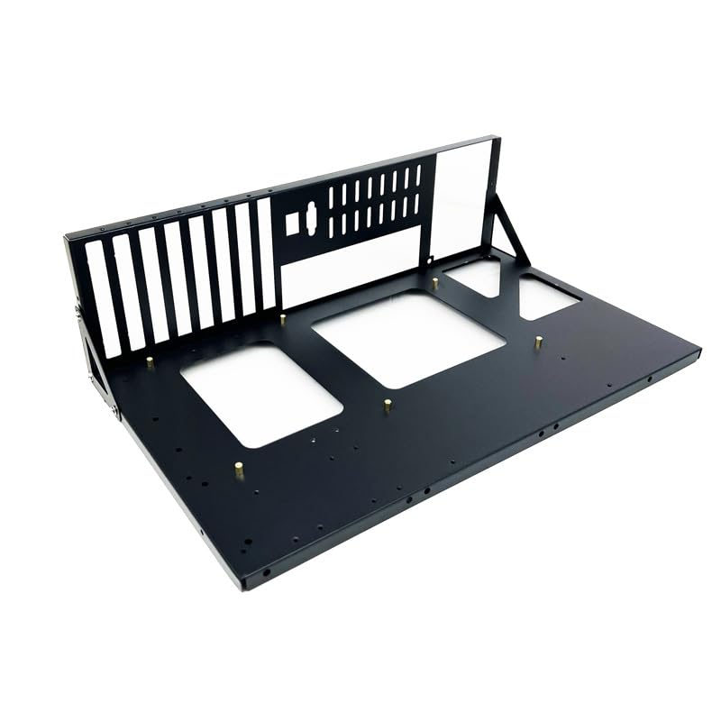 SharGwa PC Industrial ATX Open Chassis Case Rack as Motherboard Shelf Bitcoin Miner Crypto Mining Rig, Black