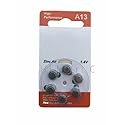 Hillflower 6 Pieces A13 Size 13 13A PR48 P13 Card 1.45V Heavy Duty Long Duration Hearing Aid Zinc Air Premium Battery