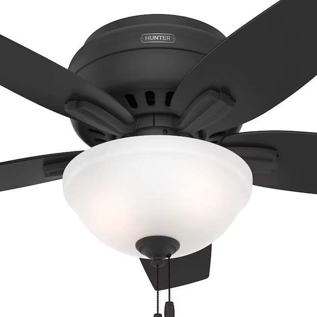Hunter Fan 42 Inch Low Profile Matte Black Finish Indoor Ceiling Fan With LED Light Kit and Pull Chain (Renewed)