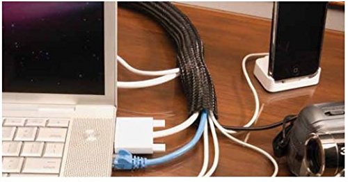 TechFlex F6N0.25BK Flexo F6 General Purpose 1/4-inch Braided Cable Sleeve, Black - 20 Feet
