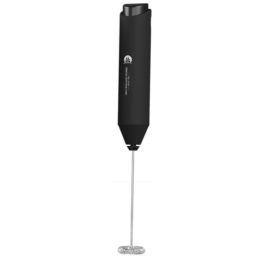 Powerful Handheld Milk Frother Wand, Battery-Powered Mini Drink Mixer with Stainless Steel Whisk for Coffee, Lattes, Matcha & More, Black