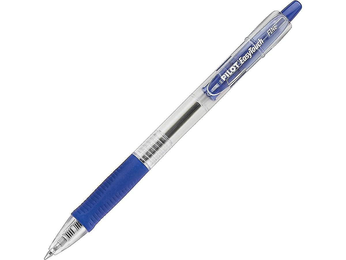 Pilot EasyTouch Refillable & Retractable Ballpoint Pens, Fine Point, Blue Ink Pens, 0.7mm, 12-Pack