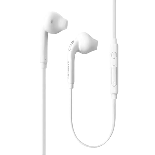 SAMSUNG (2 Pack) OEM Wired 3.5mm White Headset with Microphone, Volume Control, and Call Answer End Button [EO-EG920BW] for SAMSUNG Galaxy S6 Edge+