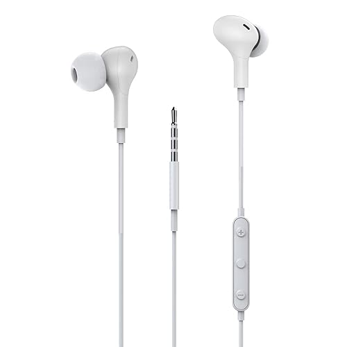eMorevalue 538EM Wired In Ear Earbuds Noise Cancelling Headphones with 3.5mm Jack - A-White