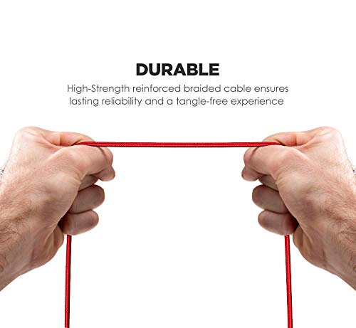 GALVANOX Braided Nylon Lightning to USB C Cable [2 Pack] 5 FT Apple MFi Certified Fast Charging iPhone Charger for iPhone 11/12/13/14 Pro Max (Red)