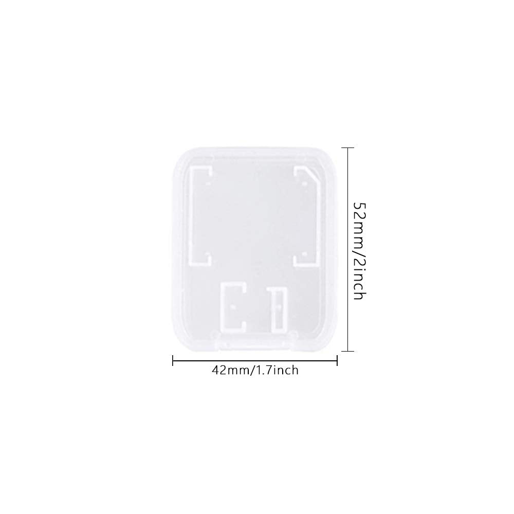 Clear Plastic Memory Card Case Compatible with SD SDHC SDXC Micro SD T-Flash Card (10 PCS)