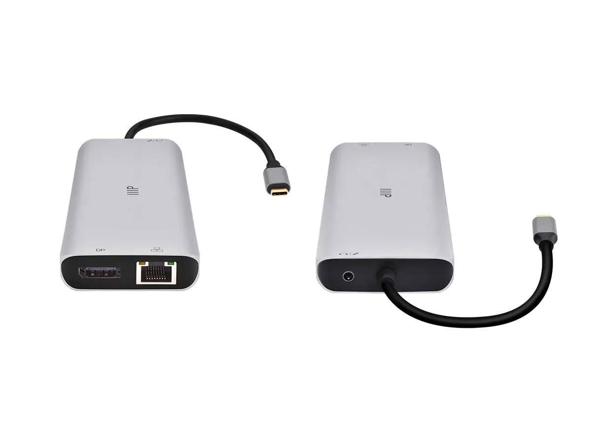 Monoprice 13-in-1 Dual-HDMI + DisplayPort Multi-Stream Transport (MST) Triple Monitor Docking Station - 4K, 5Gbps USB A, Ethernet, Card Reader, 100W