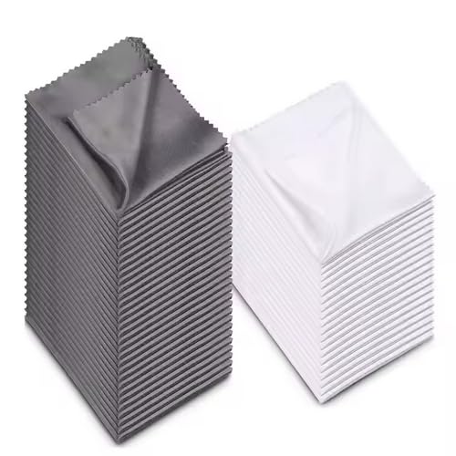 10 Pack Microfiber Lens Cleaning Cloth, 6x7 Lint Free Cloth for Eyeglasses, Camera Lens, Cell Phones, LCD Screens, Computers, CD DVD, Eyeglasses