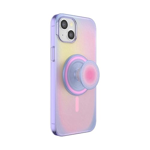 PopSockets iPhone 15 Plus Phone Case with MagSafe, Wireless Charging Compatible, Purple - Aura