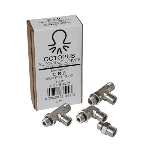 Octopus Autopilot Drives OC17SUK47, Multiposition Tee Straight & Elbow Orb Thread Helm Fitting Kit