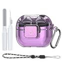 for Samsung Galaxy Buds3 FE (2025) / Buds3 Pro (2024) / Buds 3 Case (2024) with Secure Lock Clip, Flexible TPU Clear Case with Cleaner