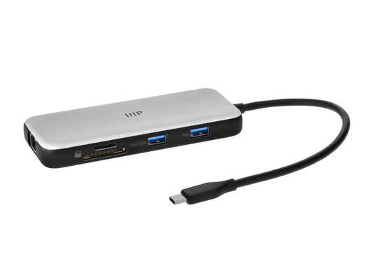 Monoprice 8-in-1 Dual-HDMI Dock with 10Gbps USB Ports, 10 Gbps USB Ports, 100W Passthrough Charging, Ethernet, SD/MicroSD Readers, Plug?and?Play