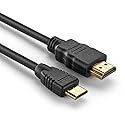 axGear Black 6FT MINI HDMI to HDMI Cable Cord Adapter HD Gold Plated Connector