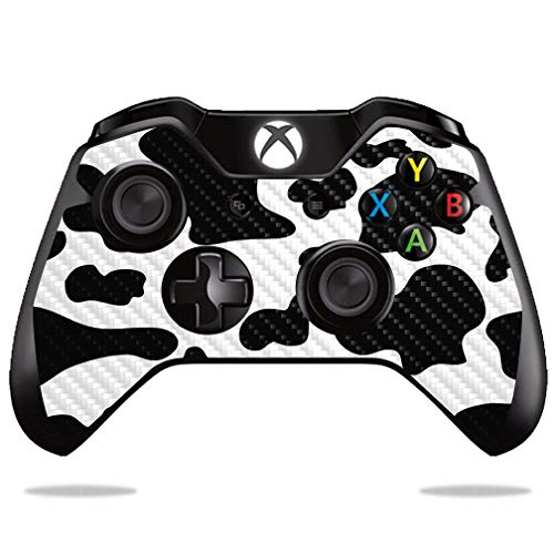 MightySkins Carbon Fiber Skin for Microsoft Xbox One or One S Controller - Cow Print | Protective, Durable Textured Carbon Fiber Finish | Easy