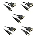 5 Pack HDMI Male to DVI Male, CL2 rated 6 Feet, CNE489310