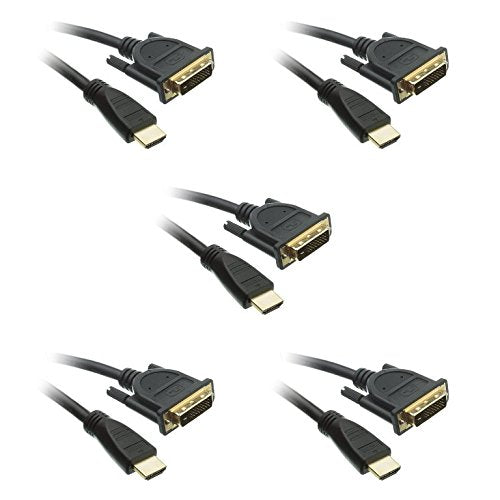 5 Pack HDMI Male to DVI Male, CL2 rated 6 Feet, CNE489310