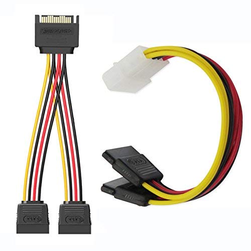 Qook Hard Drive Connector Pack: 4in1 SATA Data & Power Splitter Cables (6-pack)
