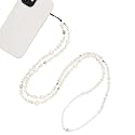Staqlo Pearl Beaded Phone Lanyard Crystal Beads 47in Crossbody Digital Camera Strap Chain Anti-Lost Neck Phone Chain String for iPhone 17 Pro Max 16