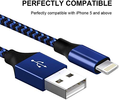 [Apple MFi Certified] iPhone Charger 5Pack(3/3/6/6/10 FT)Long Lightning Cable Fast Charging High Speed Data Sync USB Cable Compatible iPhone…