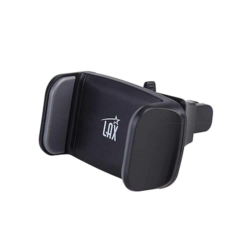 LAX Gadgets Air Vent Phone Holder for Car - Cradle Type Car Mount with Air Vent Clip - Adjustable Side Jaws Pro Grip Car Mount - Black