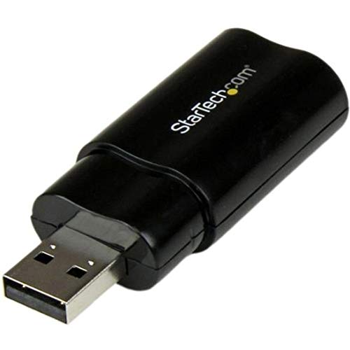 StarTech.com USB Sound Card - 3.5mm Audio Adapter - External Sound Card - Black - External Sound Card, TAA (ICUSBAUDIOB)
