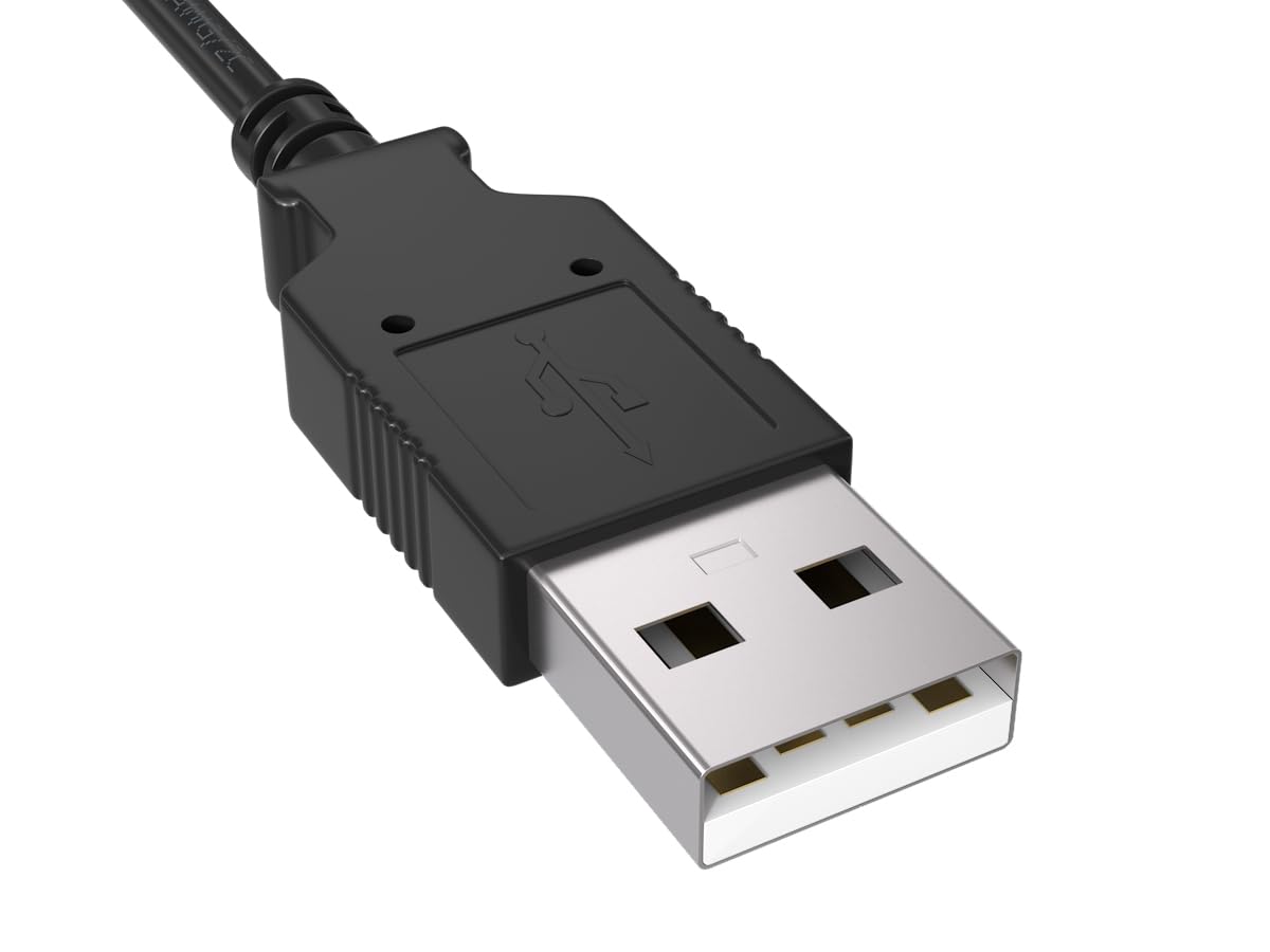 CableLeader 0.5ft USB 2.0 A Male to Micro B Male Cable, Charging Cord, Data Transfer Cable, Black, Pack of 1