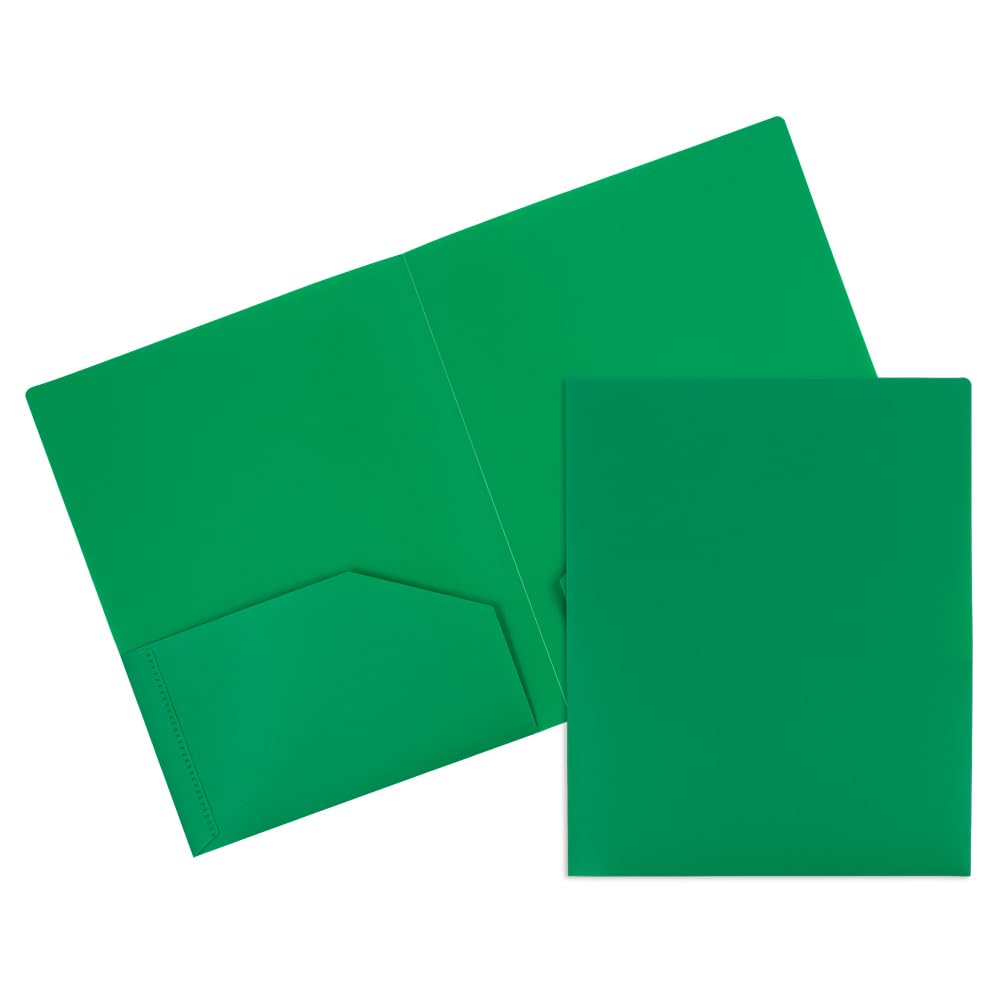 JAM PAPER Heavy Duty Plastic 2 Pocket Extra Tough School Folders - Assorted Primary Colors - 6/Pack