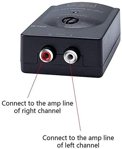 QLZDGH Car High to Low 2 Channel Line Output Converter RCA Car Line Converter Output Adapter Black