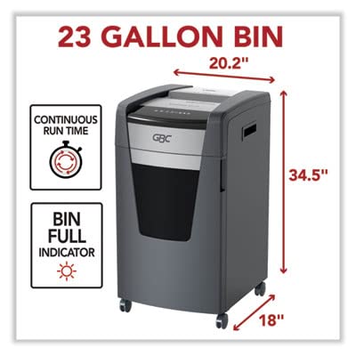 GBC Paper Shredder, 22 Sheet Capacity, Micro-Cut, P-4 Level Security, Anti-Jam, Momentum X22-23 (WSM177004)