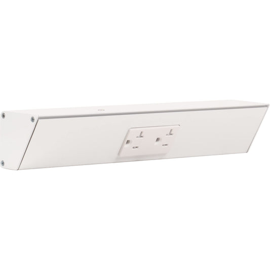 Task Lighting TR Series Angle Power Strip,12 inch, 1 Dual Receptacle, White