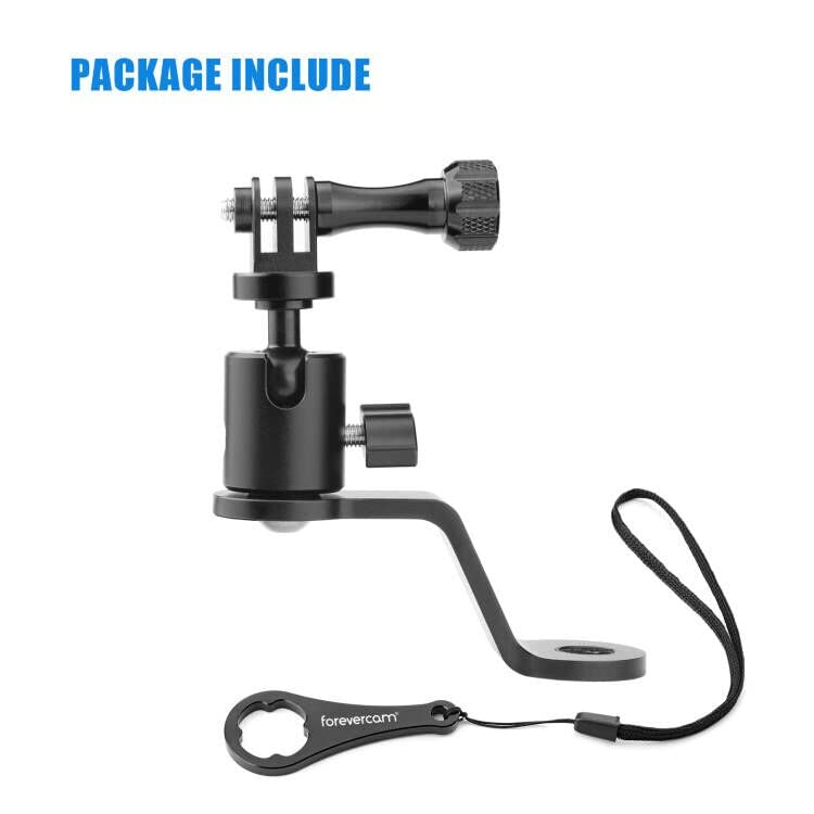 Forevercam Aluminum Motorcycle Mirror Mount for Gopro Hero 13 12 11 10 9 8 DJI Osmo Insta360 AKASO and Other Action Camera 360 Degree Rotation