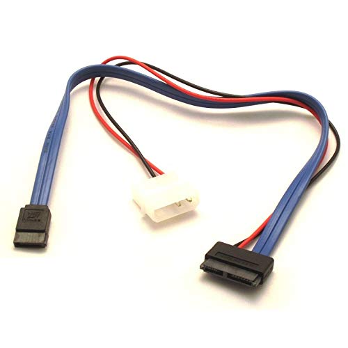 13 pin Slimline SATA 12 Inch Cable Power and Data