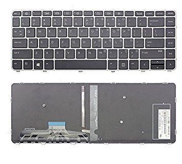 New US Layout Laptop Backlit Keyboard (with Frame) Replacement for HP EliteBook 1040 G3 844423-001 844423-031 Light Backlight Black Notebook US