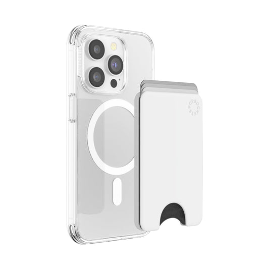 PopSockets Phone Wallet for MagSafe, Phone Card Holder with Grip - White