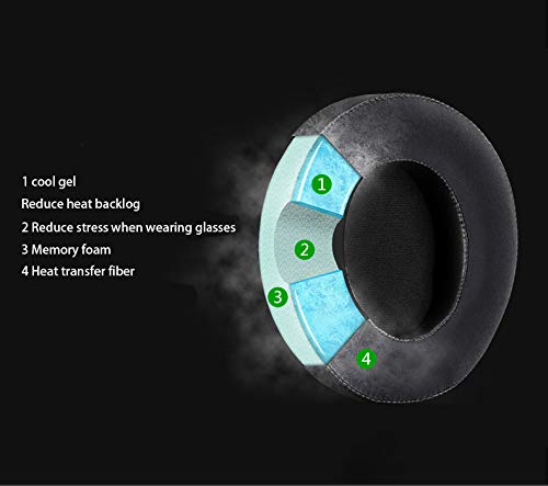 Nari Cooling-Gel Ear Pads defean Ear Cushion Foam Replacement Earpad Compatible with Razer Nari/Nari Ultimate/Nari Essential/Kraken Tournament