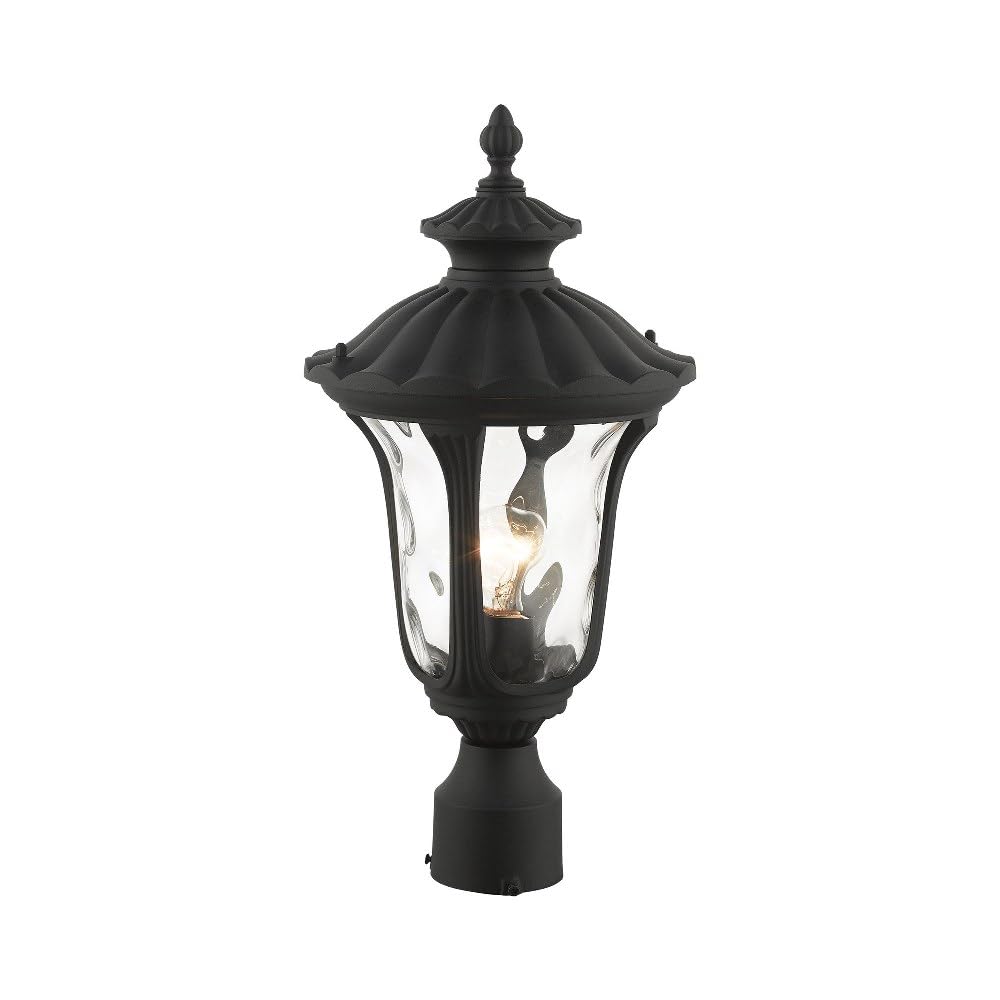 Livex Lighting 7848-14 Oxford 1-Light Outdoor Post Top Light, 15.5" h x 7.25" w, Black