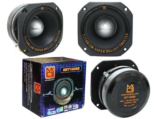 Mr. Dj USA HDT1000B 4-Inch (4") Titanium Bullet High Compression Tweeter (Black)